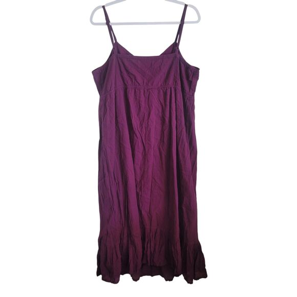 Old Navy Maternity Babydoll Midi Dress Women's Size XL Purple Crochet Lace Trim - Picture 2 of 10